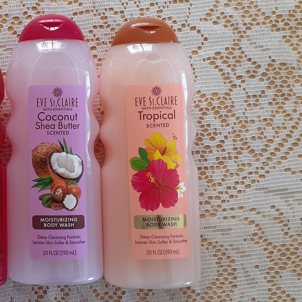 Eve St Claire Coconut She Butter Scented Body Wash Set Moisturizer Shower Gel